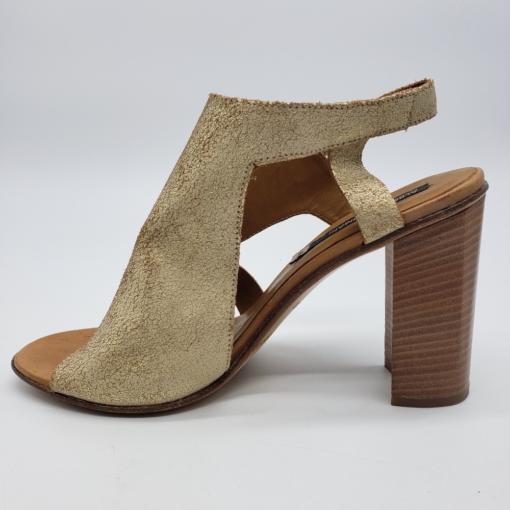 Alberto Fermani heeled sandals Women EU 40 gold crackle leather side buckle - Picture 4 of 11